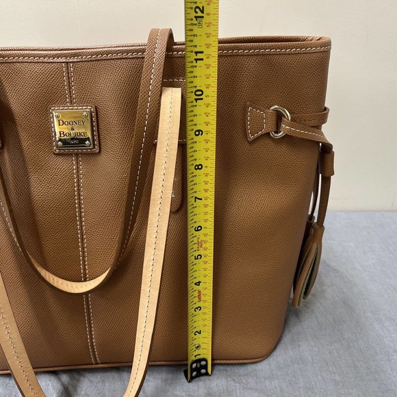 Dooney & Bourke Dark Tan Pebble Grain Davis Tassel Shopper Large Purse Bag Chrty - Picture 10 of 13